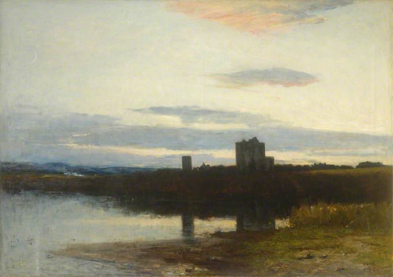 WikiOO.org - Enciclopédia das Belas Artes - Pintura, Arte por George Agnew Reid - Spynie Castle and Loch, Moray