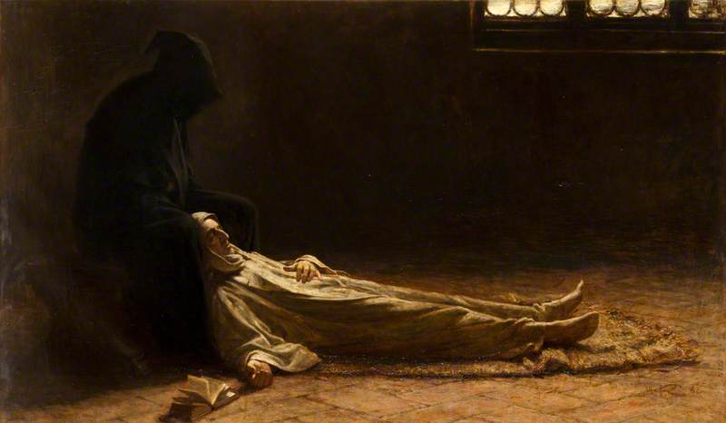 Wikioo.org - สารานุกรมวิจิตรศิลป์ - จิตรกรรม George Agnew Reid - Savonarola's Last Sleep