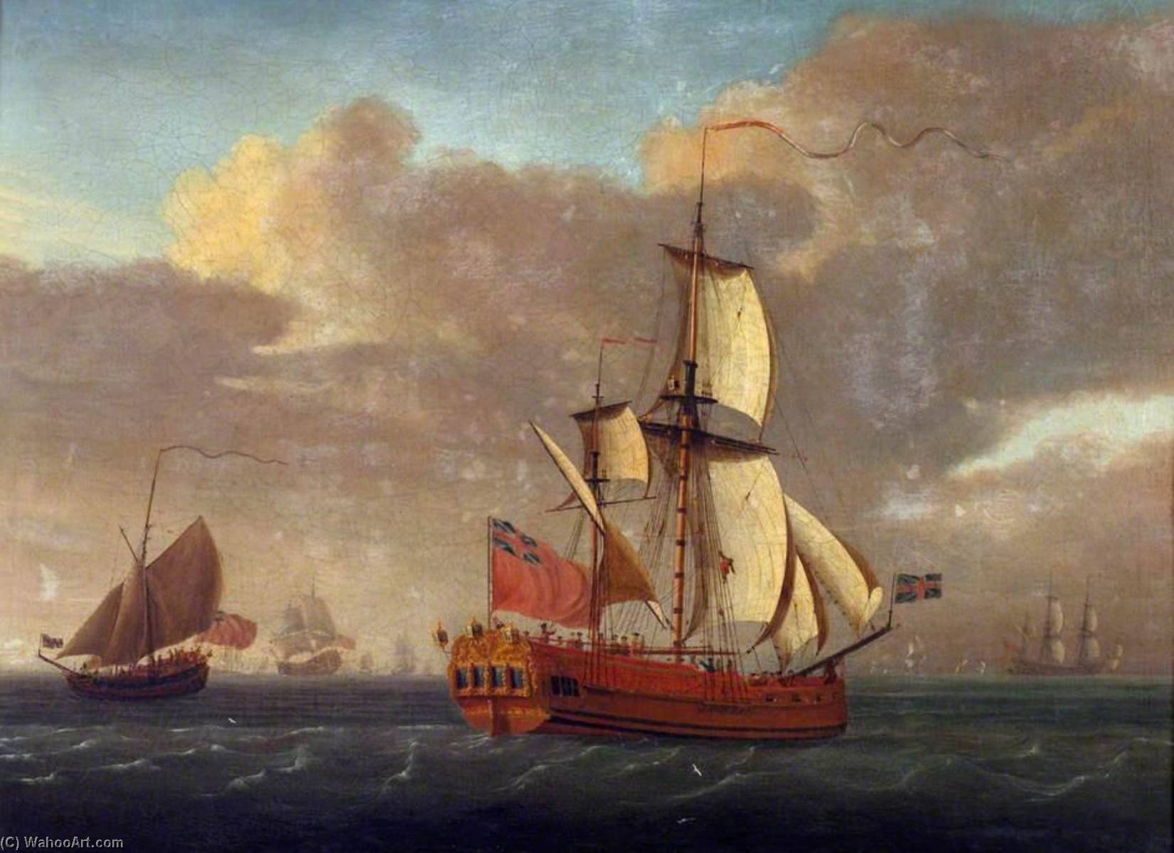 Wikioo.org - The Encyclopedia of Fine Arts - Painting, Artwork by John Cleveley The Elder - A Naval Ketch