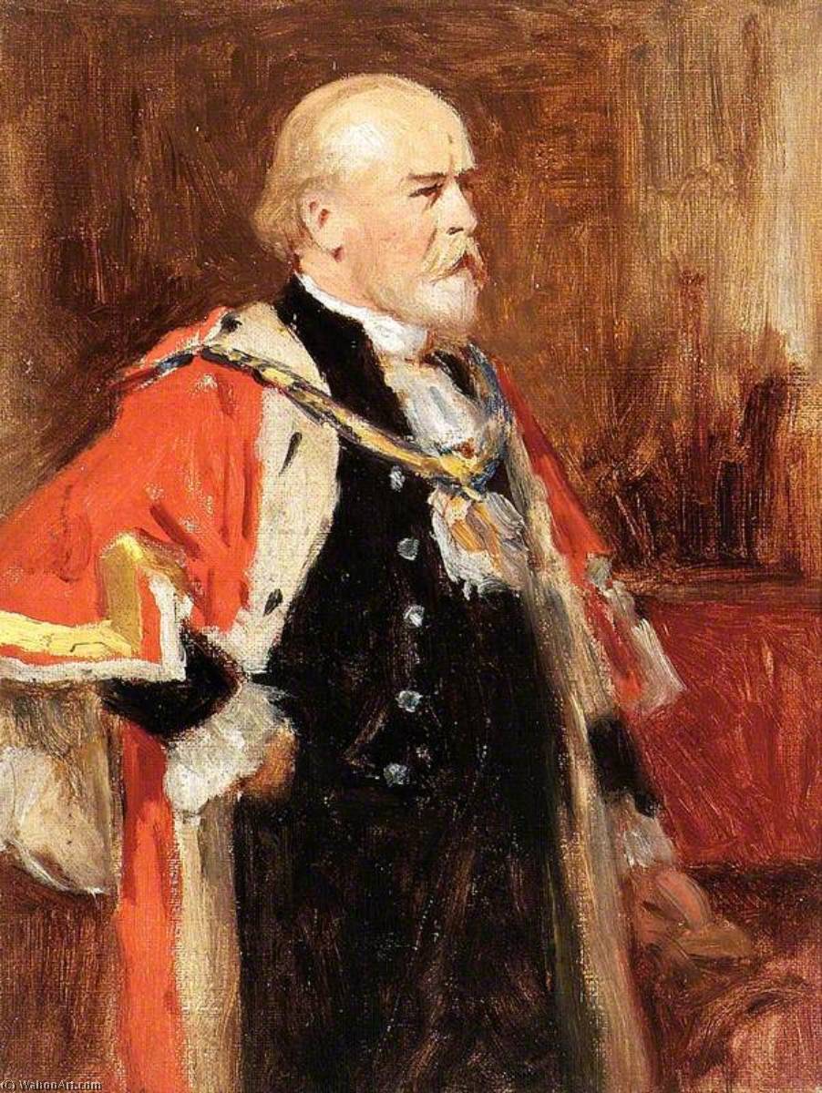 WikiOO.org - Güzel Sanatlar Ansiklopedisi - Resim, Resimler George Agnew Reid - Sir James Hoy, Lord Mayor of Manchester