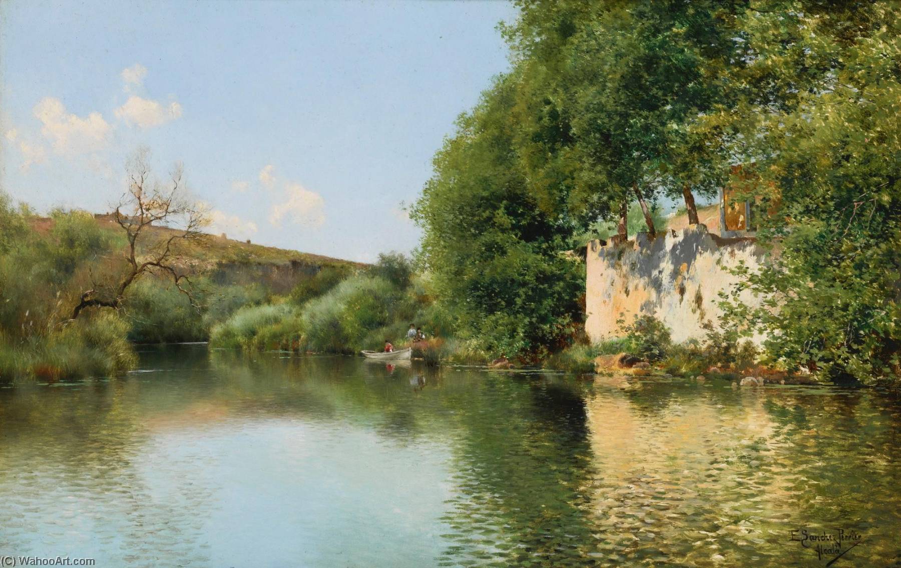Wikioo.org - The Encyclopedia of Fine Arts - Painting, Artwork by Emilio Sanchez-Perrier - Boating Party at Rest, San Roque