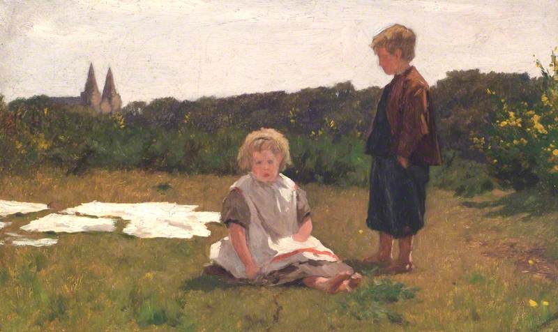 Wikioo.org - The Encyclopedia of Fine Arts - Painting, Artwork by George Agnew Reid - At Seaton Cottage on the Don, Aberdeen