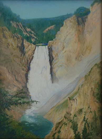 Wikioo.org – L'Encyclopédie des Beaux Arts - Peinture, Oeuvre de Mary Agnes Yerkes - Abaissez Yellowstone Chutes peinture