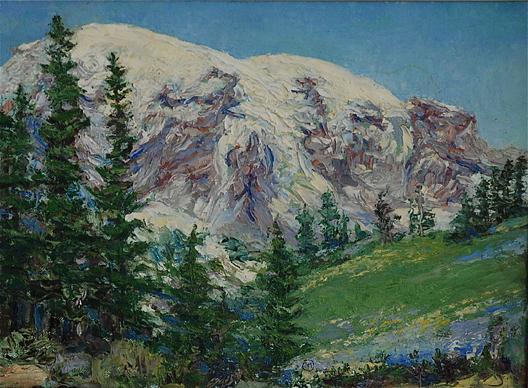 Wikioo.org - Encyklopedia Sztuk Pięknych - Malarstwo, Grafika Mary Agnes Yerkes - Mt. Rainier, (painting)