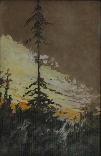 Wikoo.org - موسوعة الفنون الجميلة - اللوحة، العمل الفني Mary Agnes Yerkes - (Tall Pine), (painting)