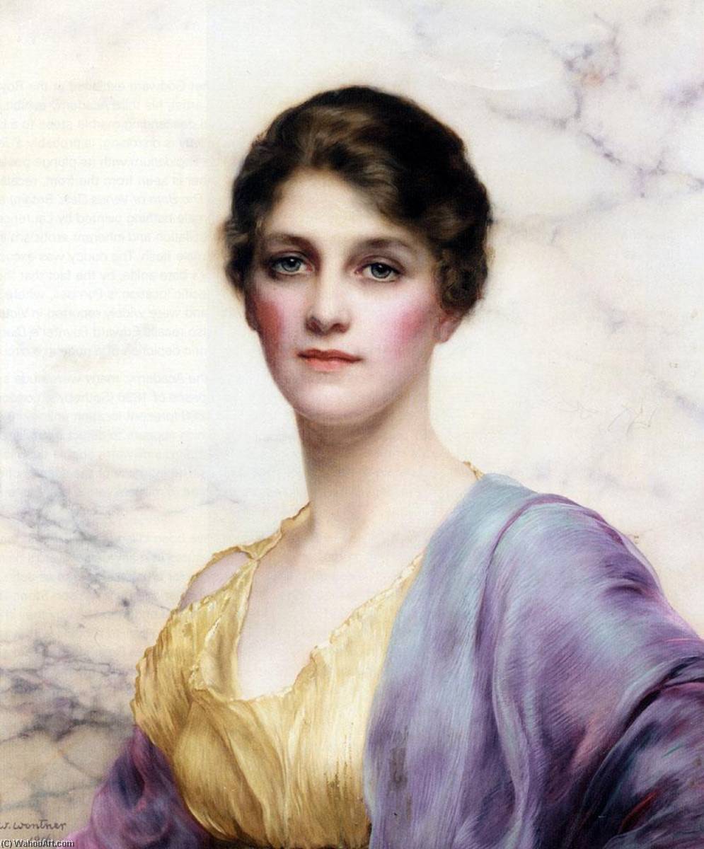 Wikioo.org - The Encyclopedia of Fine Arts - Painting, Artwork by William Clarke Wontner - Emerald Eyed Beauty