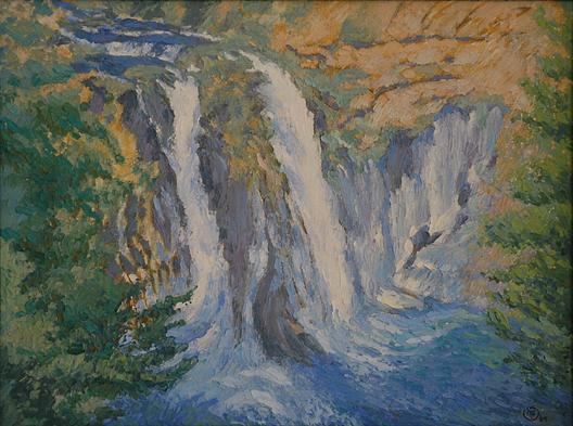 Wikioo.org - The Encyclopedia of Fine Arts - Painting, Artwork by Mary Agnes Yerkes - Burney Falls, (painting)