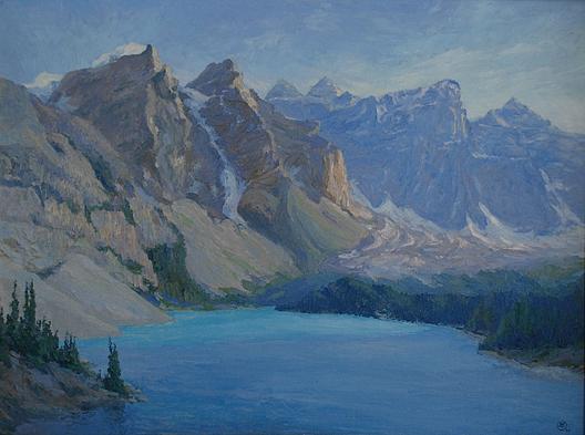 Wikioo.org - The Encyclopedia of Fine Arts - Painting, Artwork by Mary Agnes Yerkes - Sunset Hour Ten Peaks, (painting)