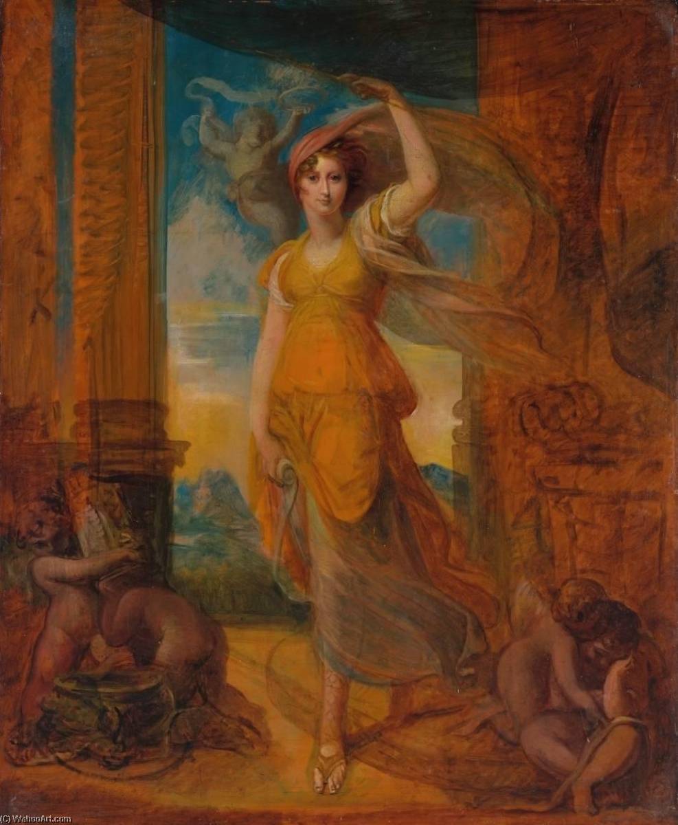 Wikioo.org - The Encyclopedia of Fine Arts - Painting, Artwork by Richard Cosway - A Lady as a Sibyl (Possibly Harriet Mellon)