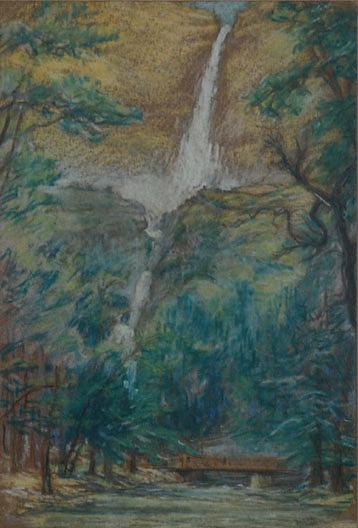 Wikioo.org - Encyklopedia Sztuk Pięknych - Malarstwo, Grafika Mary Agnes Yerkes - Yosemite Falls, (painting)
