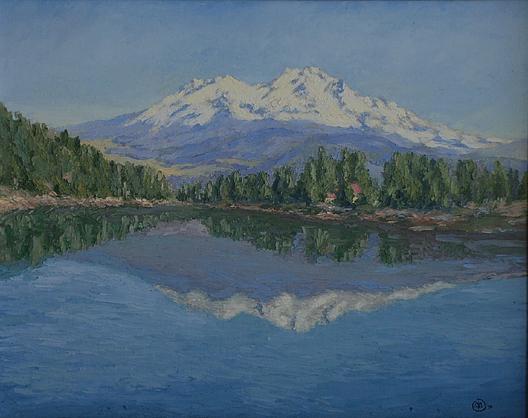 Wikoo.org - موسوعة الفنون الجميلة - اللوحة، العمل الفني Mary Agnes Yerkes - Mt. Shasta Reflected, (painting)