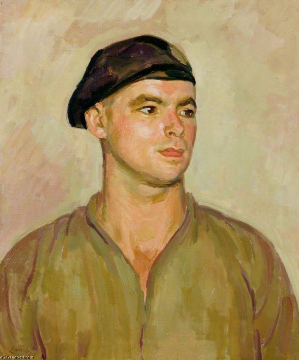 WikiOO.org - Encyclopedia of Fine Arts - Maalaus, taideteos Henry Lamb - Corporal Albert Bull, 40th Battalion RTR