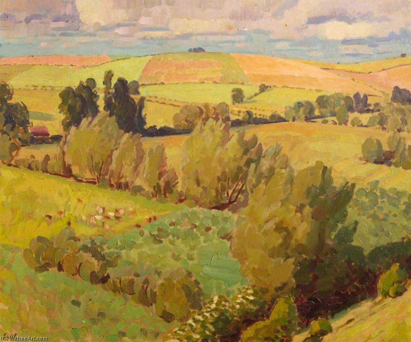 Wikioo.org - The Encyclopedia of Fine Arts - Painting, Artwork by Henry Lamb - Withy Beds, Herefordshire, Summer