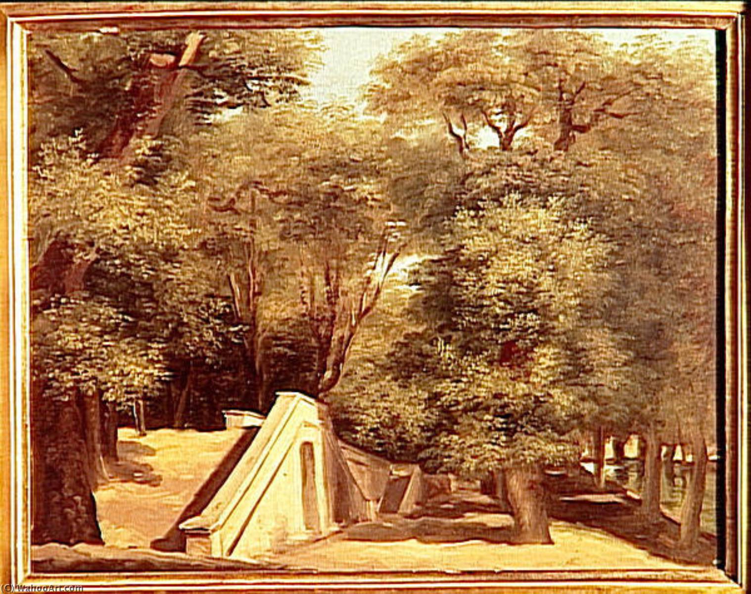 WikiOO.org - Encyclopedia of Fine Arts - Maleri, Artwork Pierre Henri De Valenciennes - JARDINS DE LA VILLA BORGHESE
