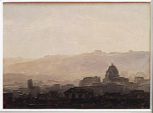 WikiOO.org - Encyclopedia of Fine Arts - Maľba, Artwork Pierre Henri De Valenciennes - ROME MAISONS DOMINEES PAR UN DOME