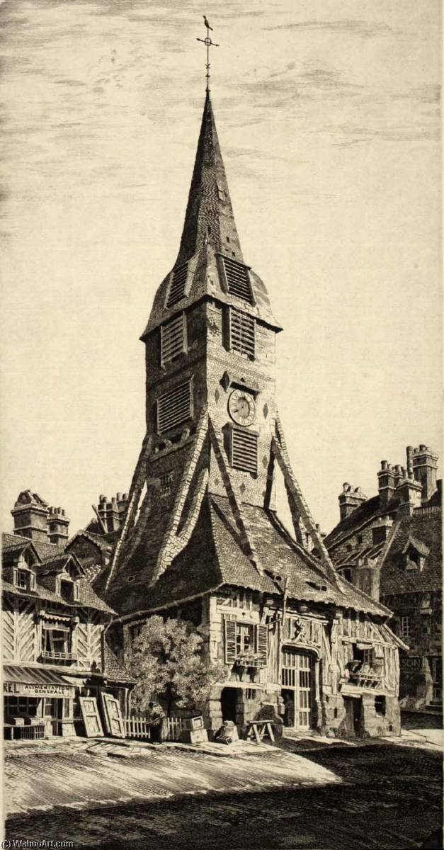 WikiOO.org - Encyclopedia of Fine Arts - Lukisan, Artwork John Taylor Arms - Saint Catherine's Belfry, Honfleur, from the series, French Churches