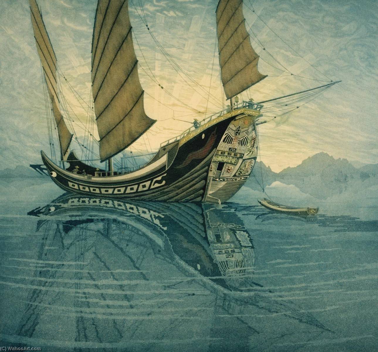 WikiOO.org - Encyclopedia of Fine Arts - Lukisan, Artwork John Taylor Arms - Where the Junk Sails Lift