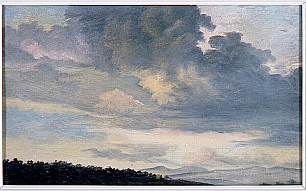Wikioo.org - The Encyclopedia of Fine Arts - Painting, Artwork by Pierre Henri De Valenciennes - A ROME ETUDE DE CIEL CHARGE DE NUAGES