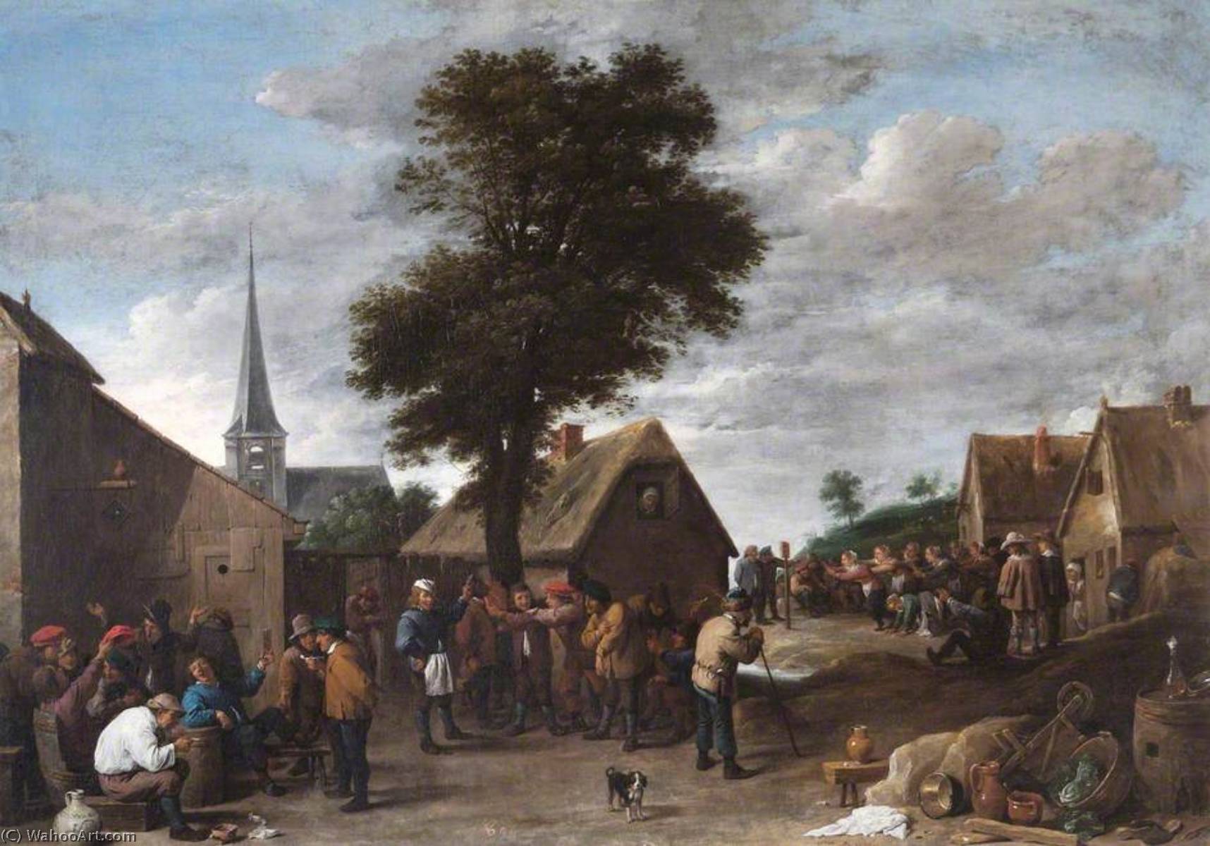 WikiOO.org - Encyclopedia of Fine Arts - Festés, Grafika David The Younger Teniers - A Flemish Village Festival
