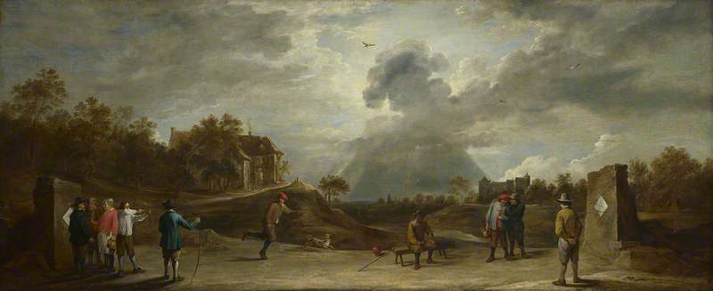 WikiOO.org - Enciklopedija dailės - Tapyba, meno kuriniai David The Younger Teniers - Peasants at Archery