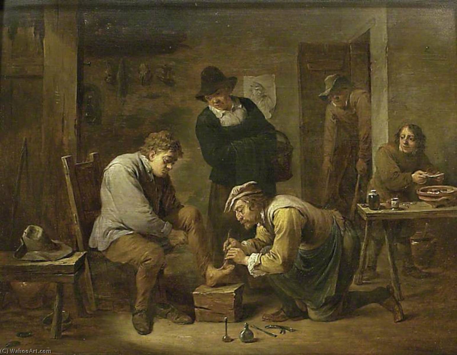 Wikioo.org - The Encyclopedia of Fine Arts - Painting, Artwork by David Teniers Ii Le Jeune - The Foot Doctor