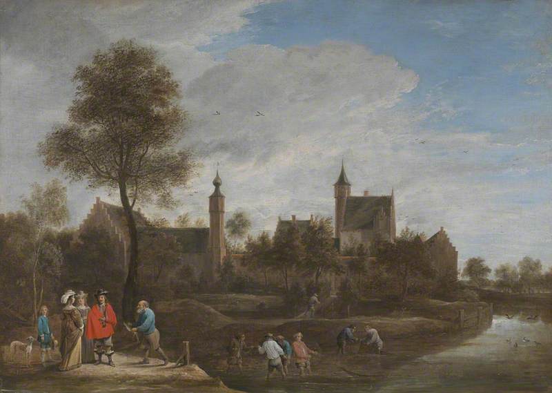 WikiOO.org - Енциклопедия за изящни изкуства - Живопис, Произведения на изкуството David Teniers Ii Le Jeune - A View of Het Sterckshof near Antwerp
