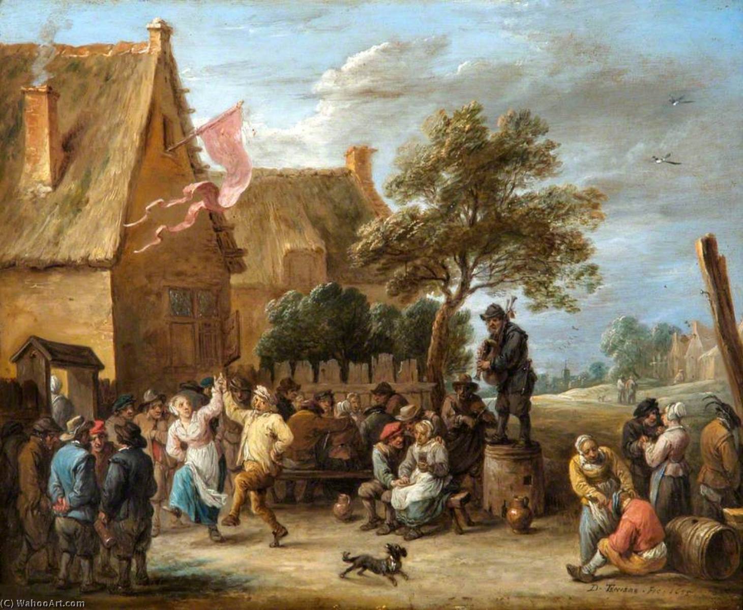 Wikioo.org - Encyklopedia Sztuk Pięknych - Malarstwo, Grafika David The Younger Teniers - A Village Festival on St George’s Day