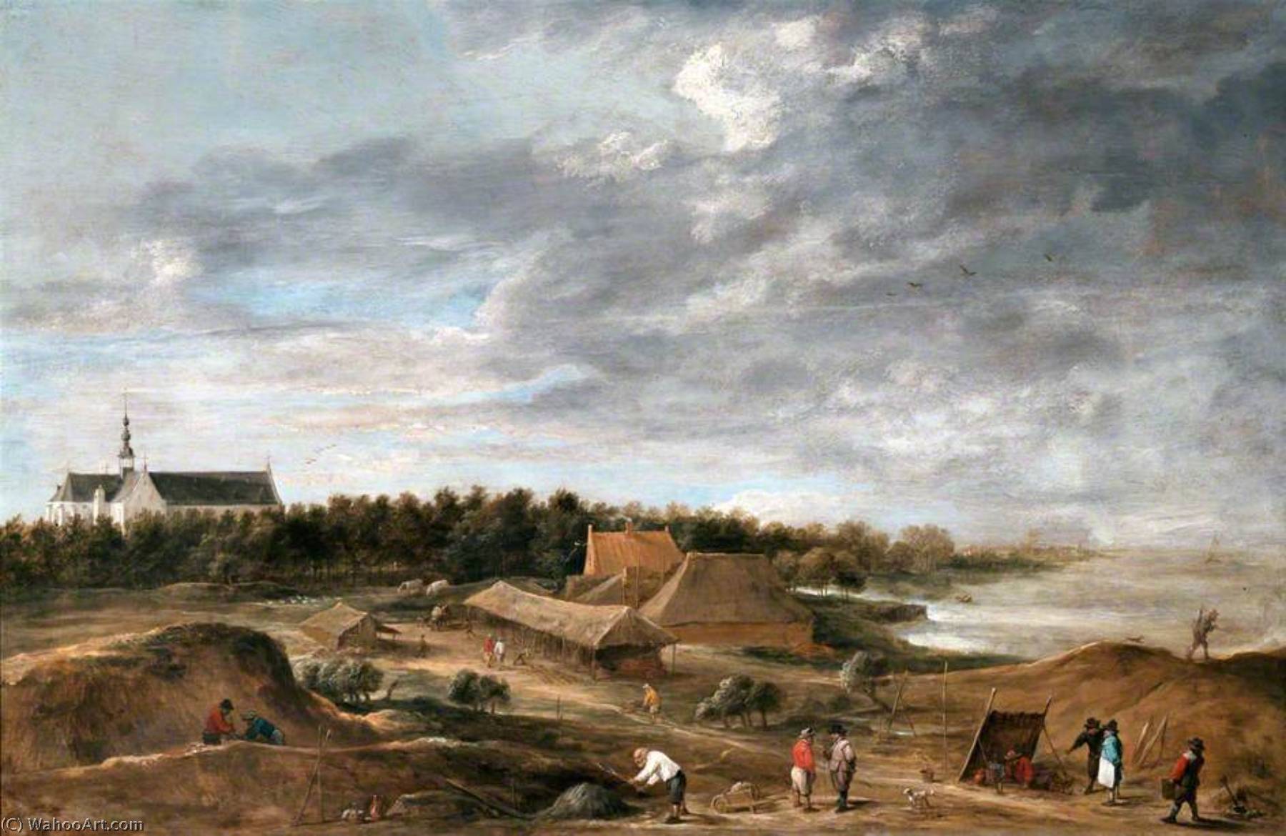 Wikioo.org - The Encyclopedia of Fine Arts - Painting, Artwork by David Teniers Ii Le Jeune - Brick Makers near Hemiksem