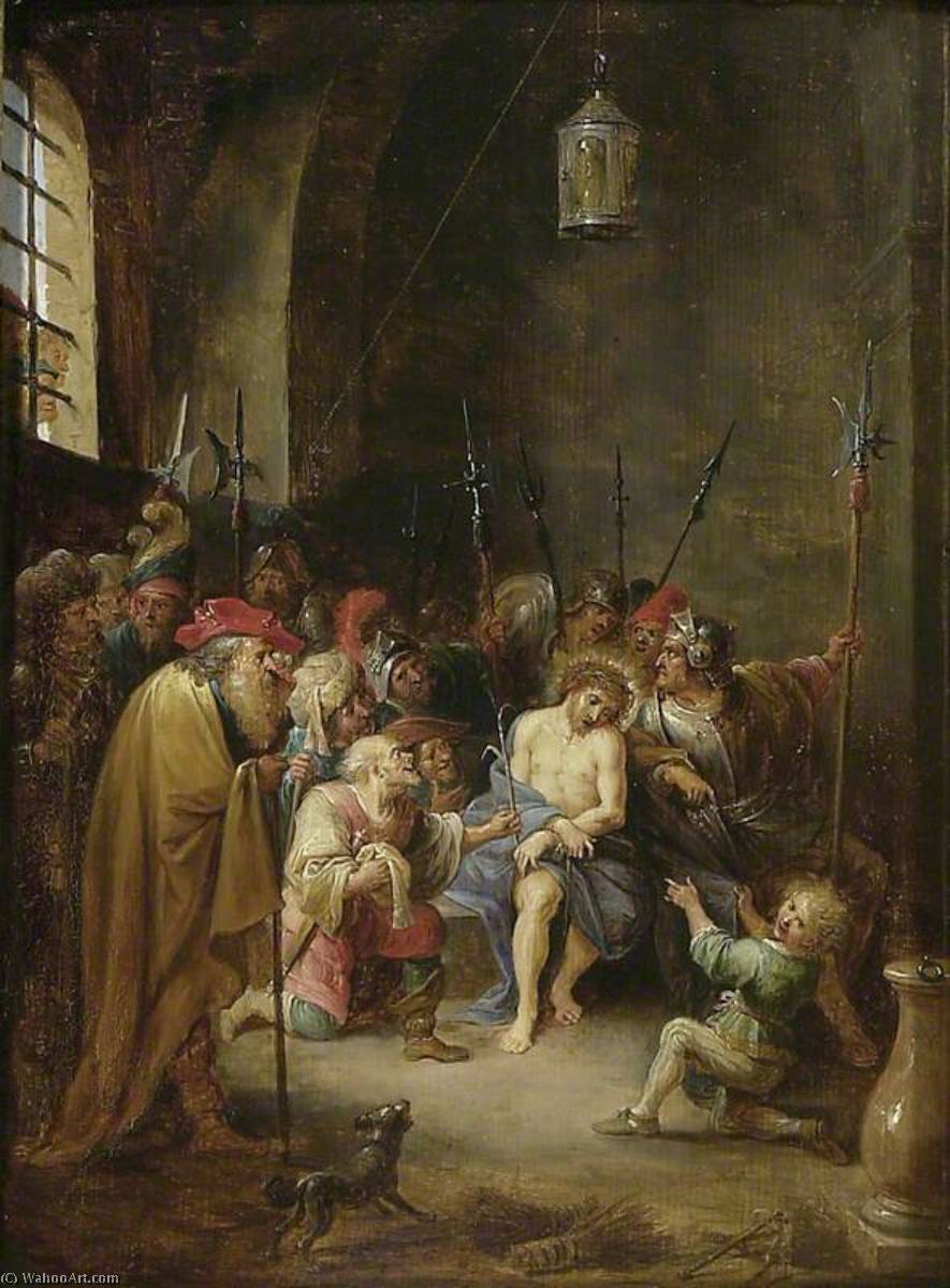 WikiOO.org - Enciclopedia of Fine Arts - Pictura, lucrări de artă David The Younger Teniers - The Mocking of Christ