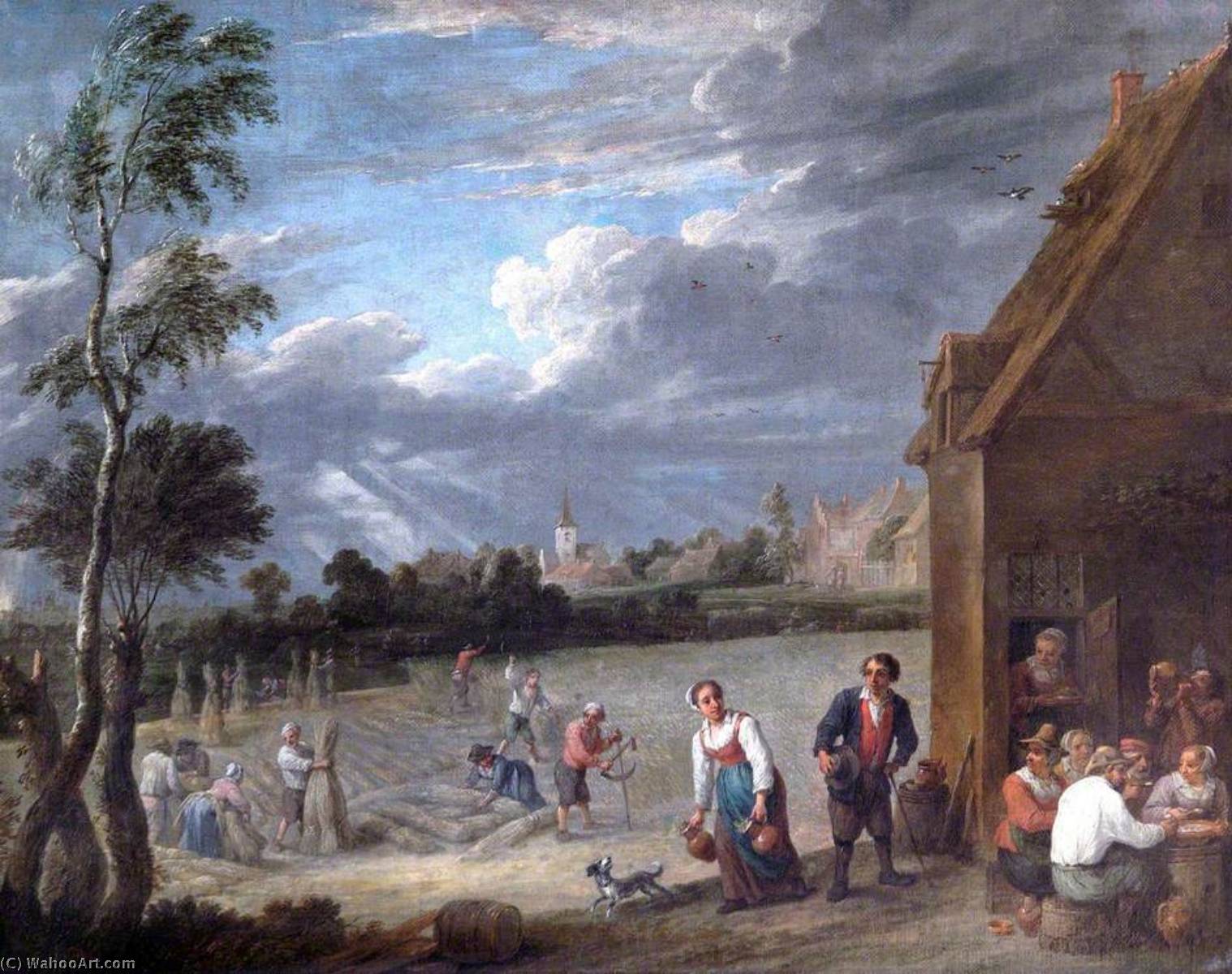 Wikioo.org - The Encyclopedia of Fine Arts - Painting, Artwork by David The Younger Teniers - A Harvest Scene