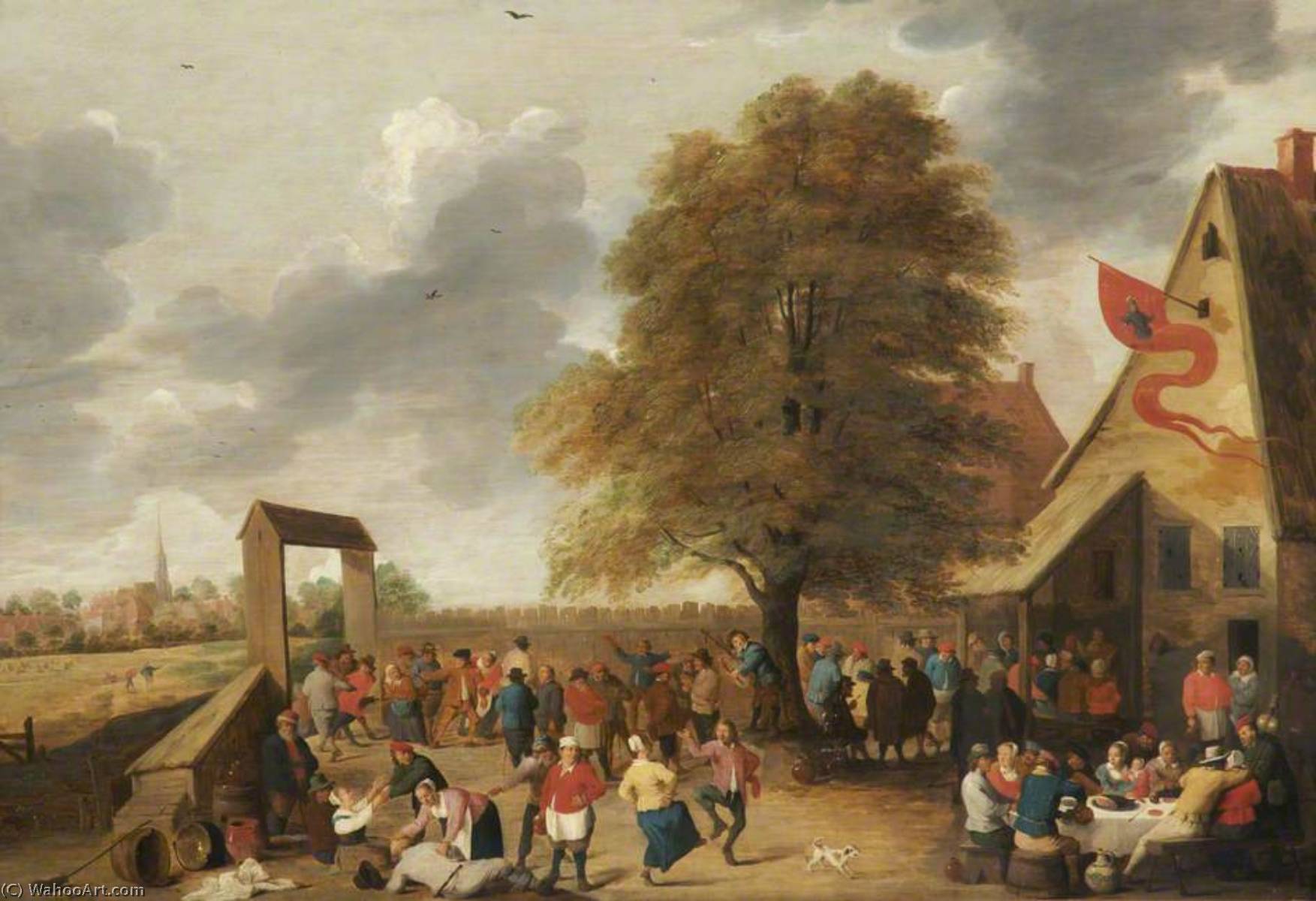 WikiOO.org - Εγκυκλοπαίδεια Καλών Τεχνών - Ζωγραφική, έργα τέχνης David The Younger Teniers - A Village Festival