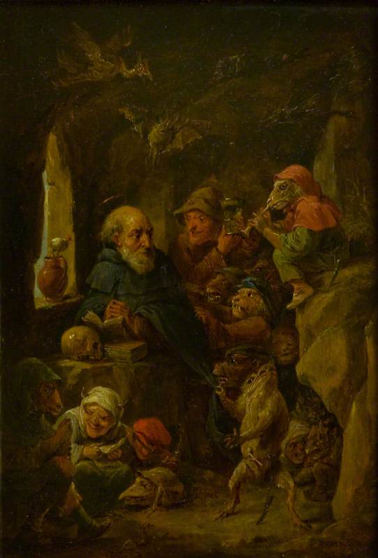 WikiOO.org - Encyclopedia of Fine Arts - Maľba, Artwork David The Younger Teniers - The Temptation of Saint Anthony