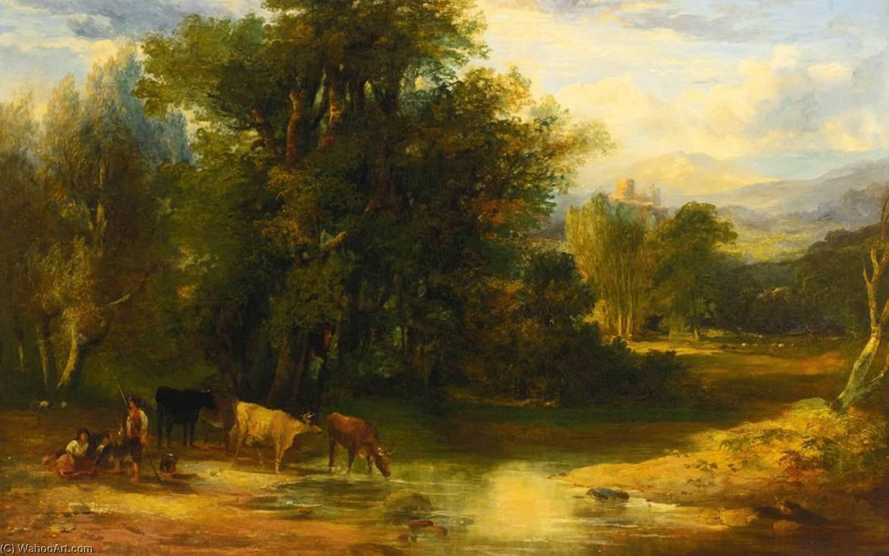 Wikioo.org - The Encyclopedia of Fine Arts - Painting, Artwork by Frederick Lee Bridell - Wooded Landscape