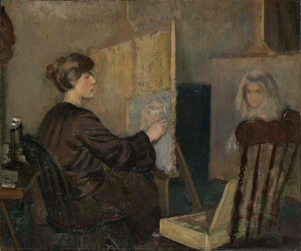 Wikioo.org - The Encyclopedia of Fine Arts - Painting, Artwork by Philip Leslie Hale - Lilian Wescott Hale in the Fenway Studios