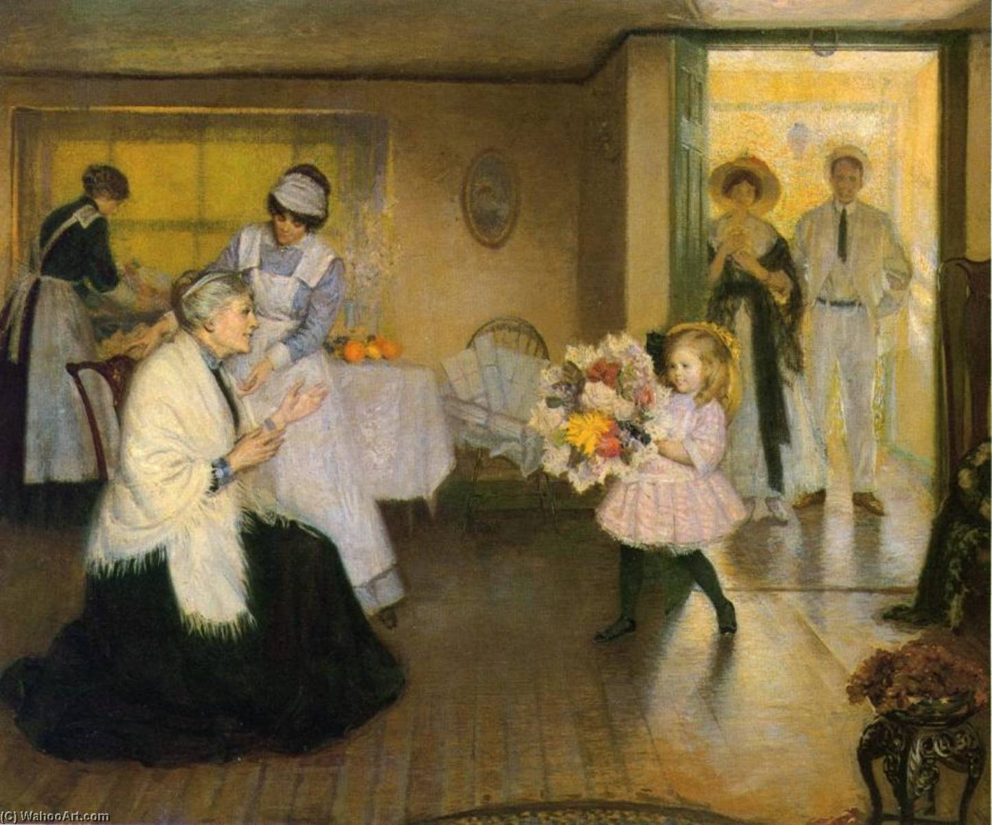 Wikioo.org - The Encyclopedia of Fine Arts - Painting, Artwork by Philip Leslie Hale - Grandmother's Birthday