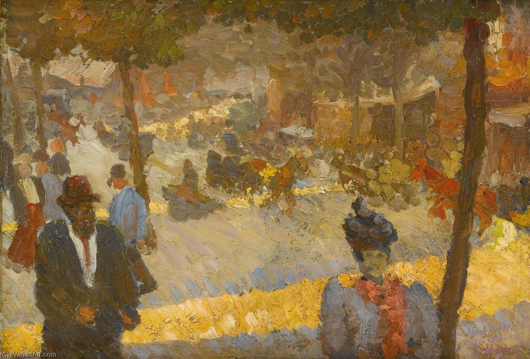 Wikioo.org - The Encyclopedia of Fine Arts - Painting, Artwork by Louis Hayet - Paris sur les boulevards