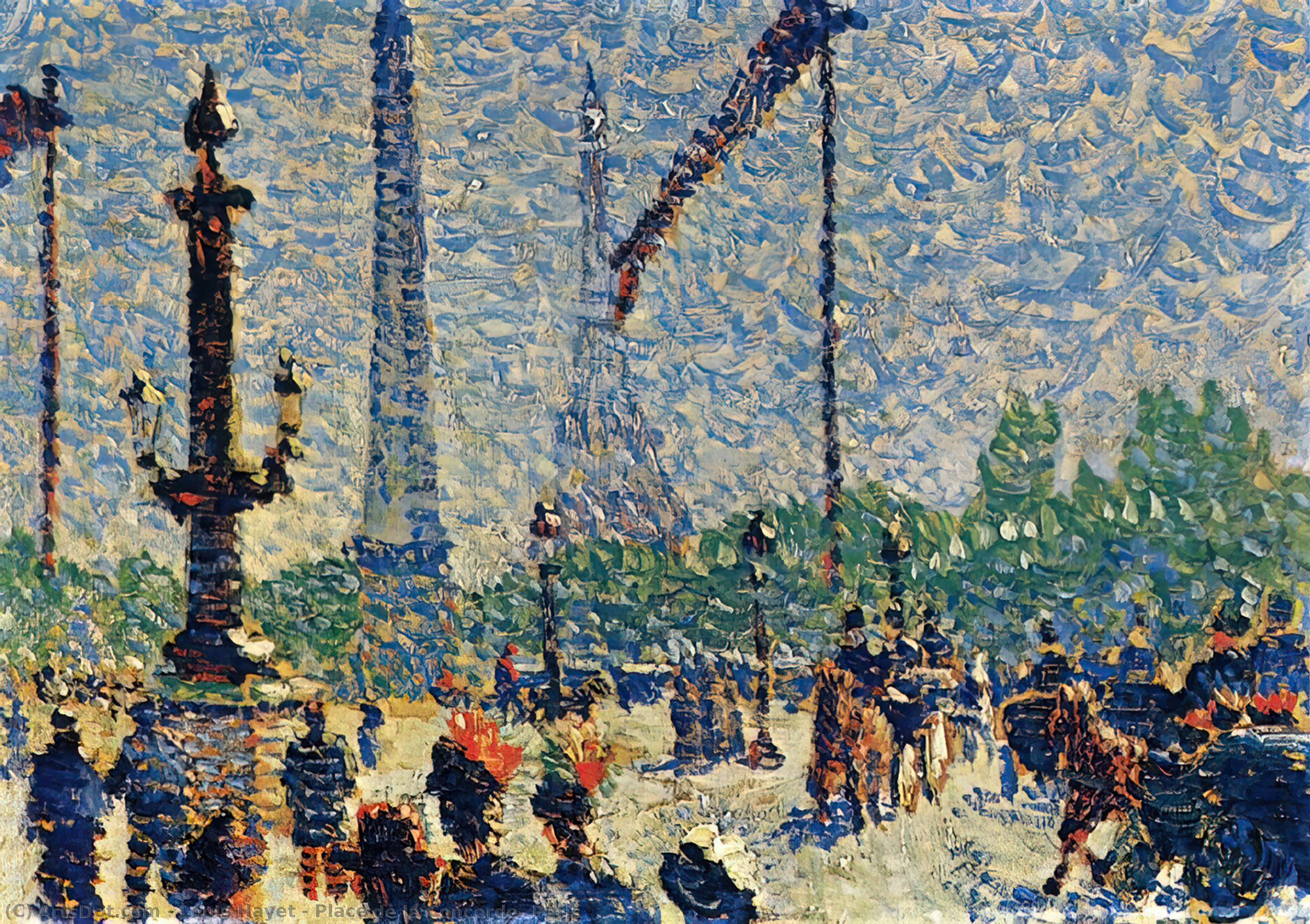 Wikioo.org - The Encyclopedia of Fine Arts - Painting, Artwork by Louis Hayet - Place de la Concorde, Paris