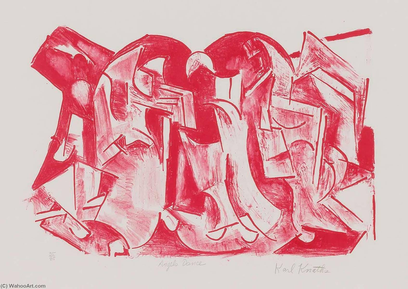 WikiOO.org - Encyclopedia of Fine Arts - Lukisan, Artwork Karl Knaths - Angels Dance 1970