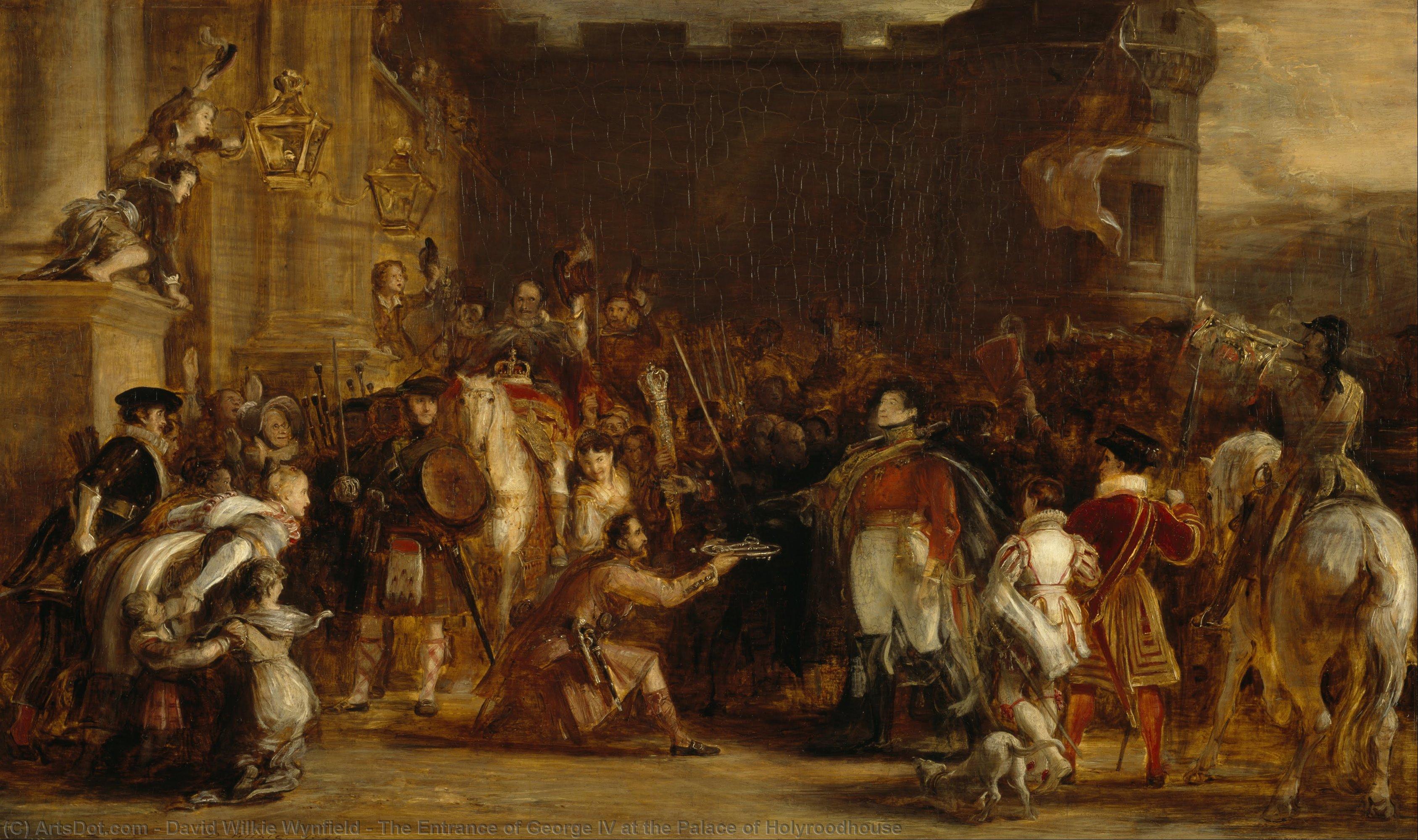 Wikioo.org - The Encyclopedia of Fine Arts - Painting, Artwork by David Wilkie Wynfield - The Entrance of George IV at the Palace of Holyroodhouse