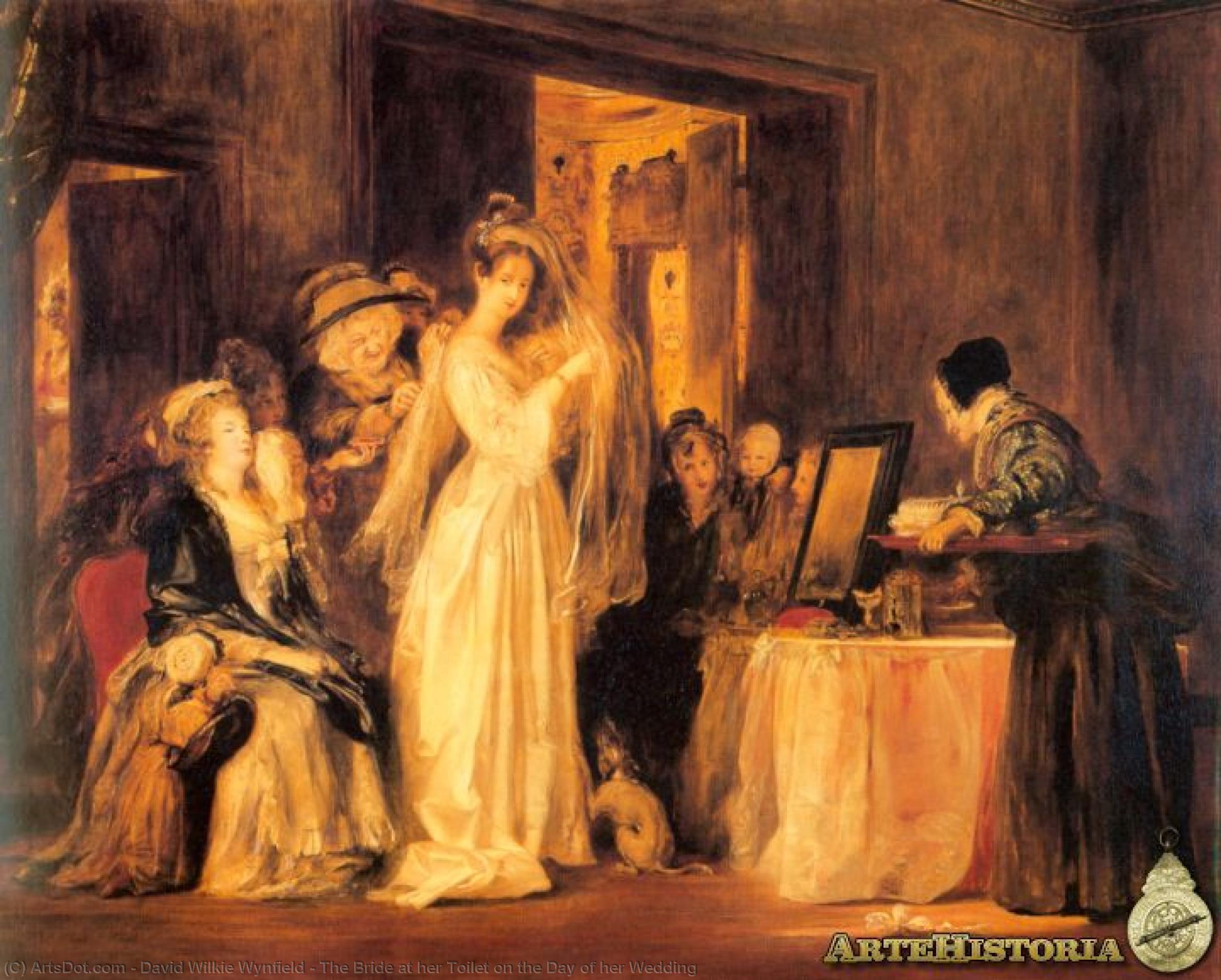 Wikioo.org - The Encyclopedia of Fine Arts - Painting, Artwork by David Wilkie Wynfield - The Bride at her Toilet on the Day of her Wedding