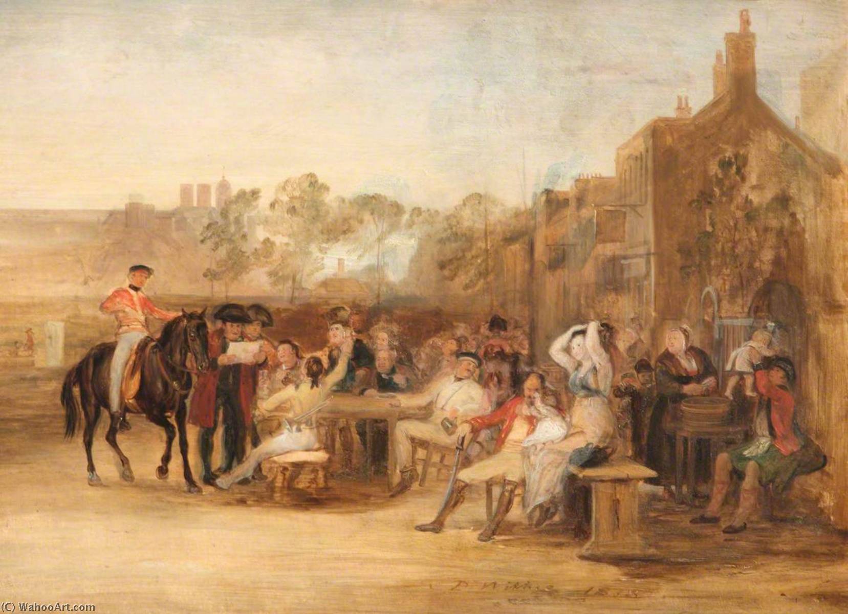 Wikioo.org - The Encyclopedia of Fine Arts - Painting, Artwork by David Wilkie Wynfield - Chelsea Pensioners Reading the Waterloo Despatch