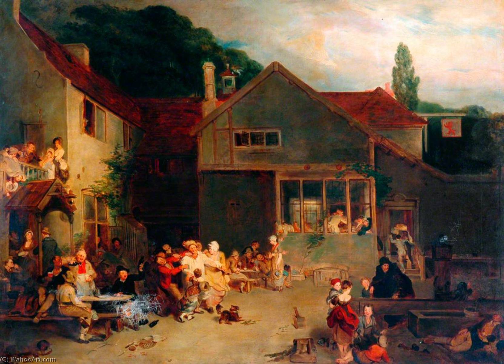 Wikioo.org - The Encyclopedia of Fine Arts - Painting, Artwork by David Wilkie Wynfield - The Village Festival