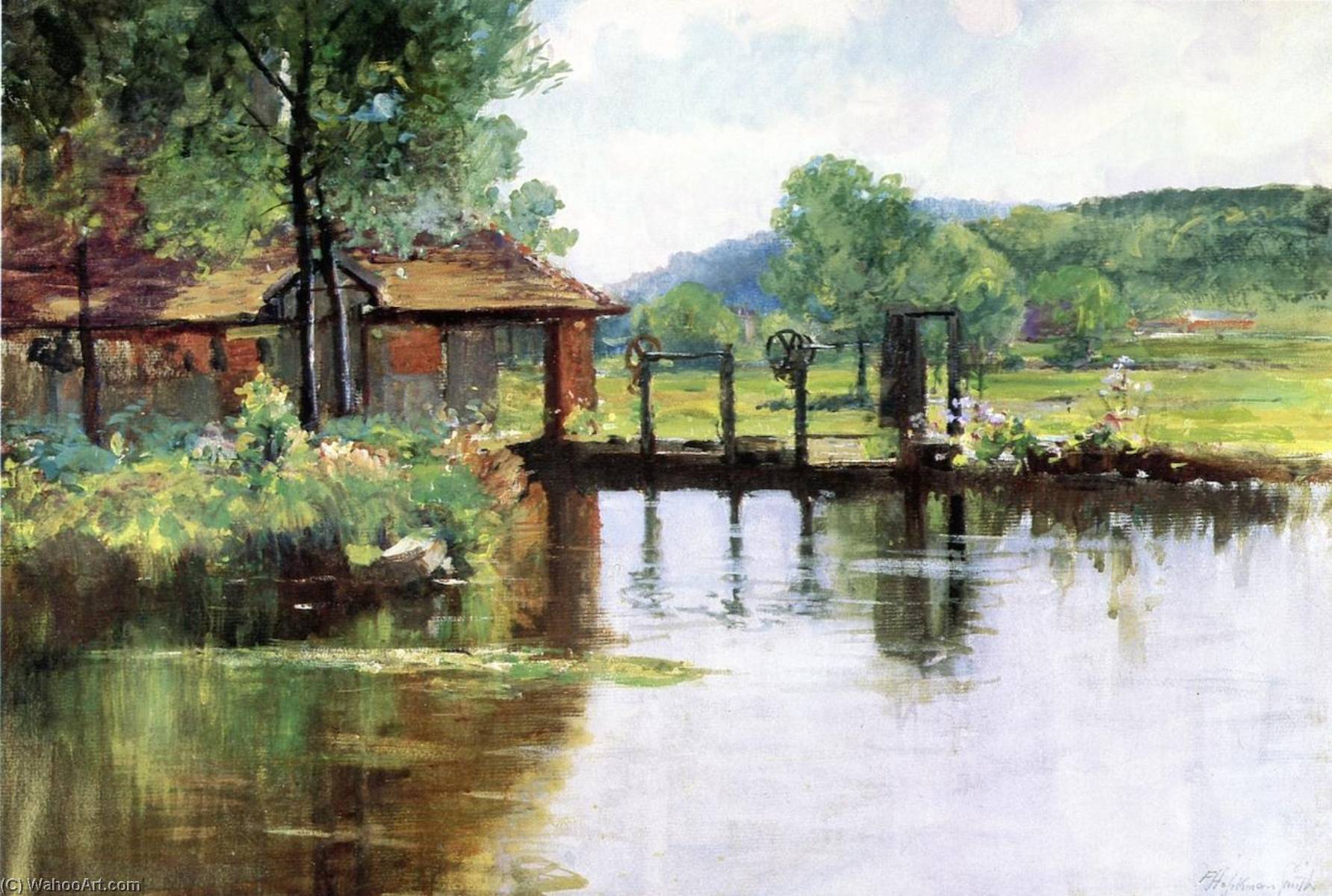 Wikioo.org - The Encyclopedia of Fine Arts - Painting, Artwork by Francis Hopkinson Smith - The Lily Pond