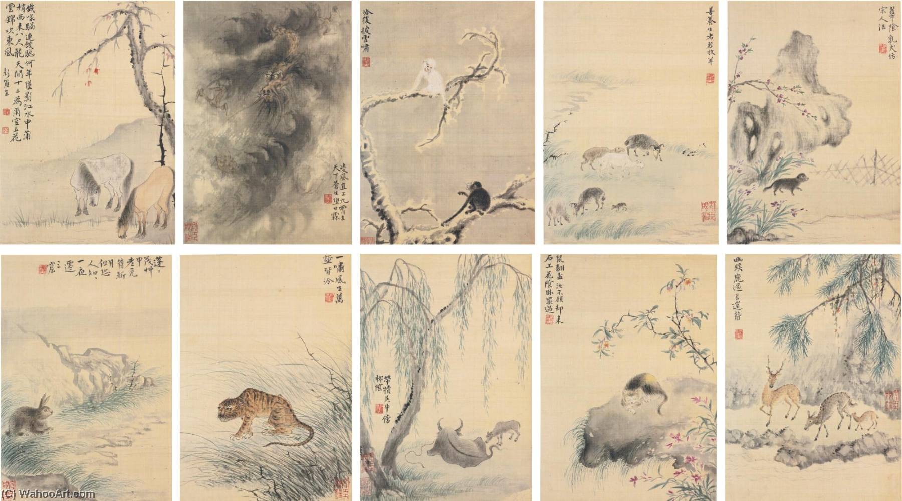 WikiOO.org - Enciclopedia of Fine Arts - Pictura, lucrări de artă Hua Yan - ANIMALS