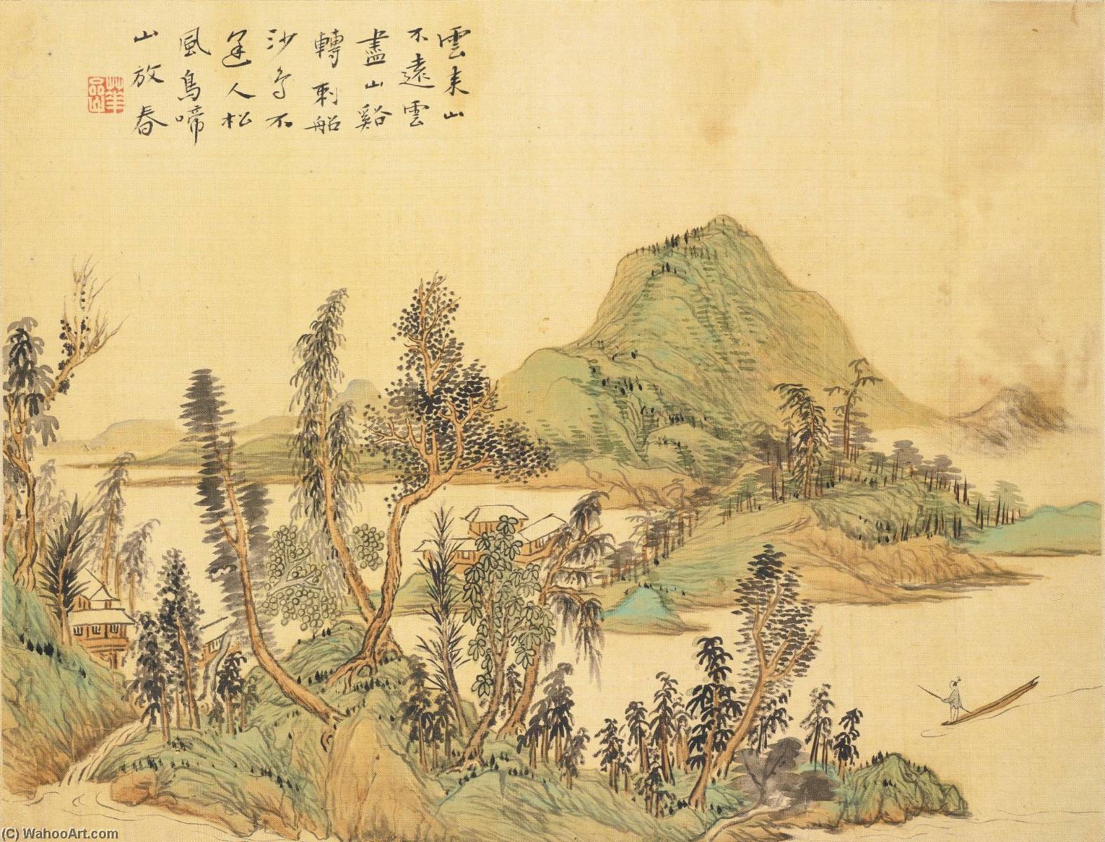 Wikioo.org - The Encyclopedia of Fine Arts - Painting, Artwork by Hua Yan - LANDSCAPE, FIGURES, AND ANIMALS
