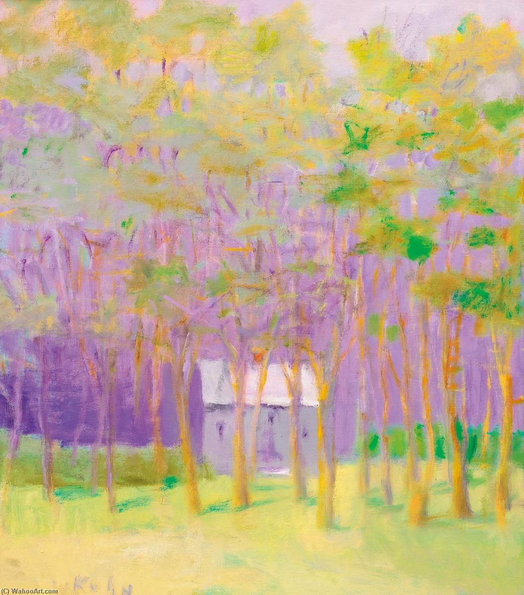 WikiOO.org - Enciclopedia of Fine Arts - Pictura, lucrări de artă Wolf Kahn - Purple House in the Greenwood