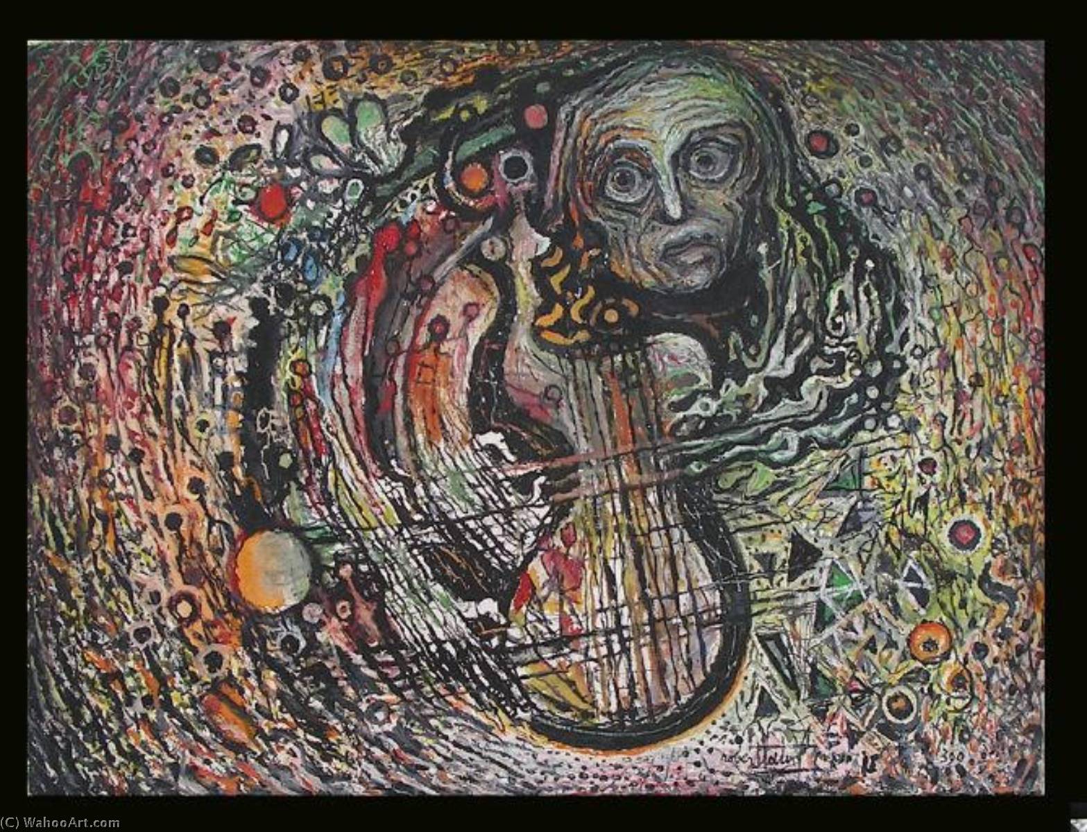 Wikioo.org – La Enciclopedia de las Bellas Artes - Pintura, Obras de arte de Robert Tatin - Botas retrato norte 2 uned Ejercicio musical verter les trois Peces
