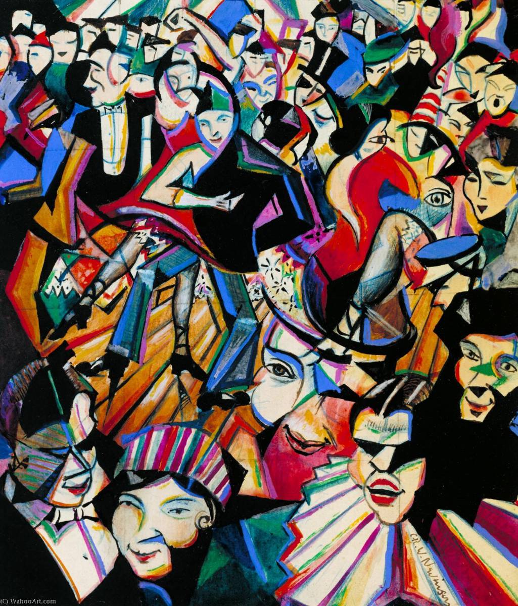 Wikioo.org - The Encyclopedia of Fine Arts - Painting, Artwork by Christopher Richard Wynne Nevinson - Dance Hall Scene