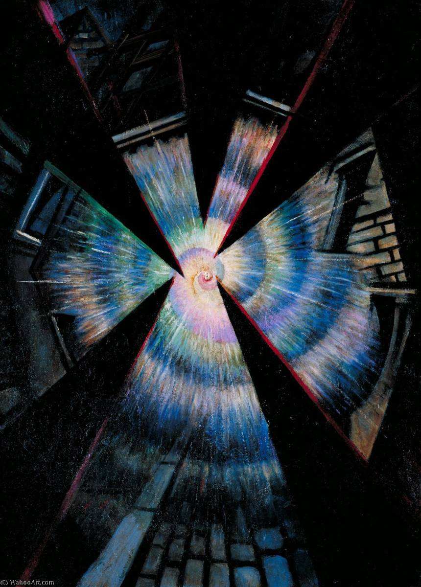 Wikioo.org - The Encyclopedia of Fine Arts - Painting, Artwork by Christopher Richard Wynne Nevinson - Bursting Shell