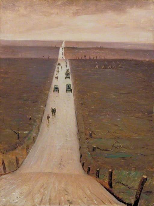 WikiOO.org - Encyclopedia of Fine Arts - Maalaus, taideteos Christopher Richard Wynne Nevinson - The Road from Arras to Bapaume